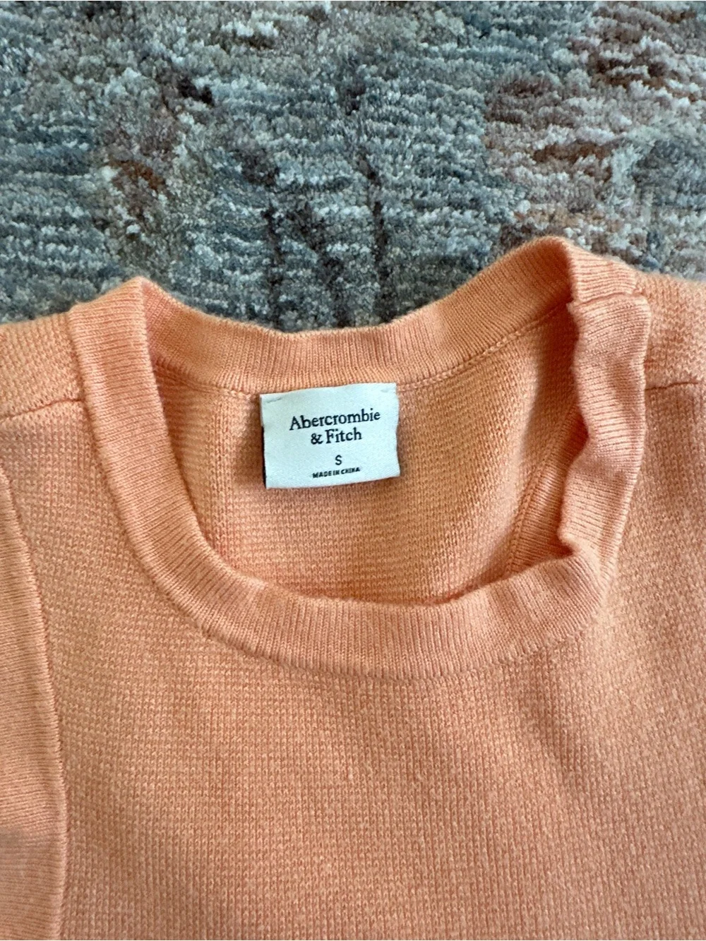 Abercrombie & Fitch Peach Scuba Neck Knit Bodysuit